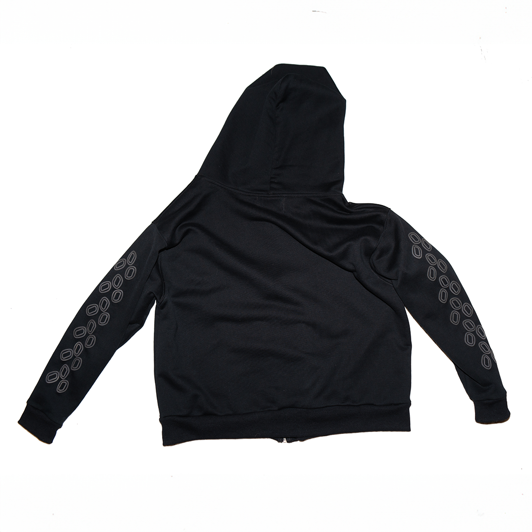 BLACK ZIP-UP HOODIE