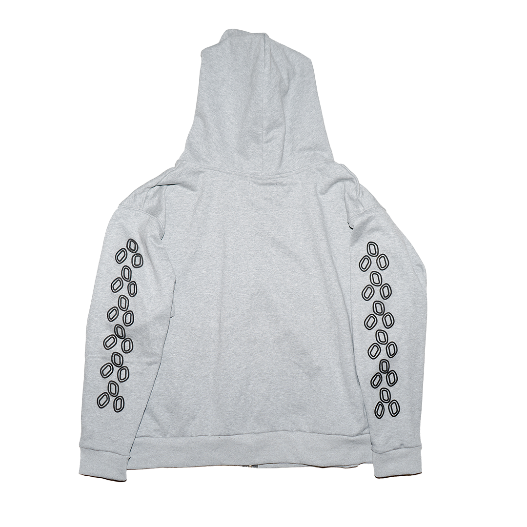 GRAY ZIP-UP HOODIE