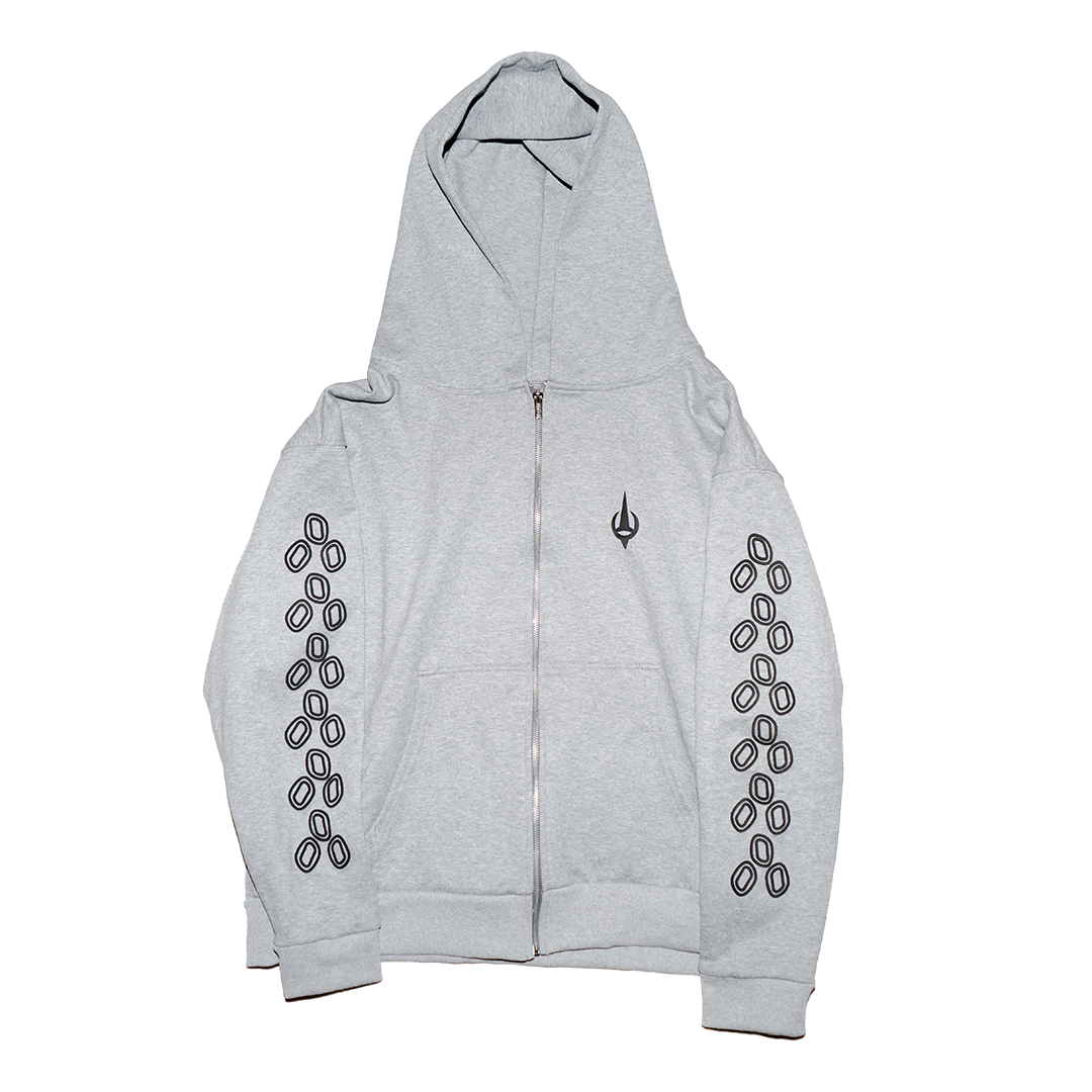 GRAY ZIP-UP HOODIE