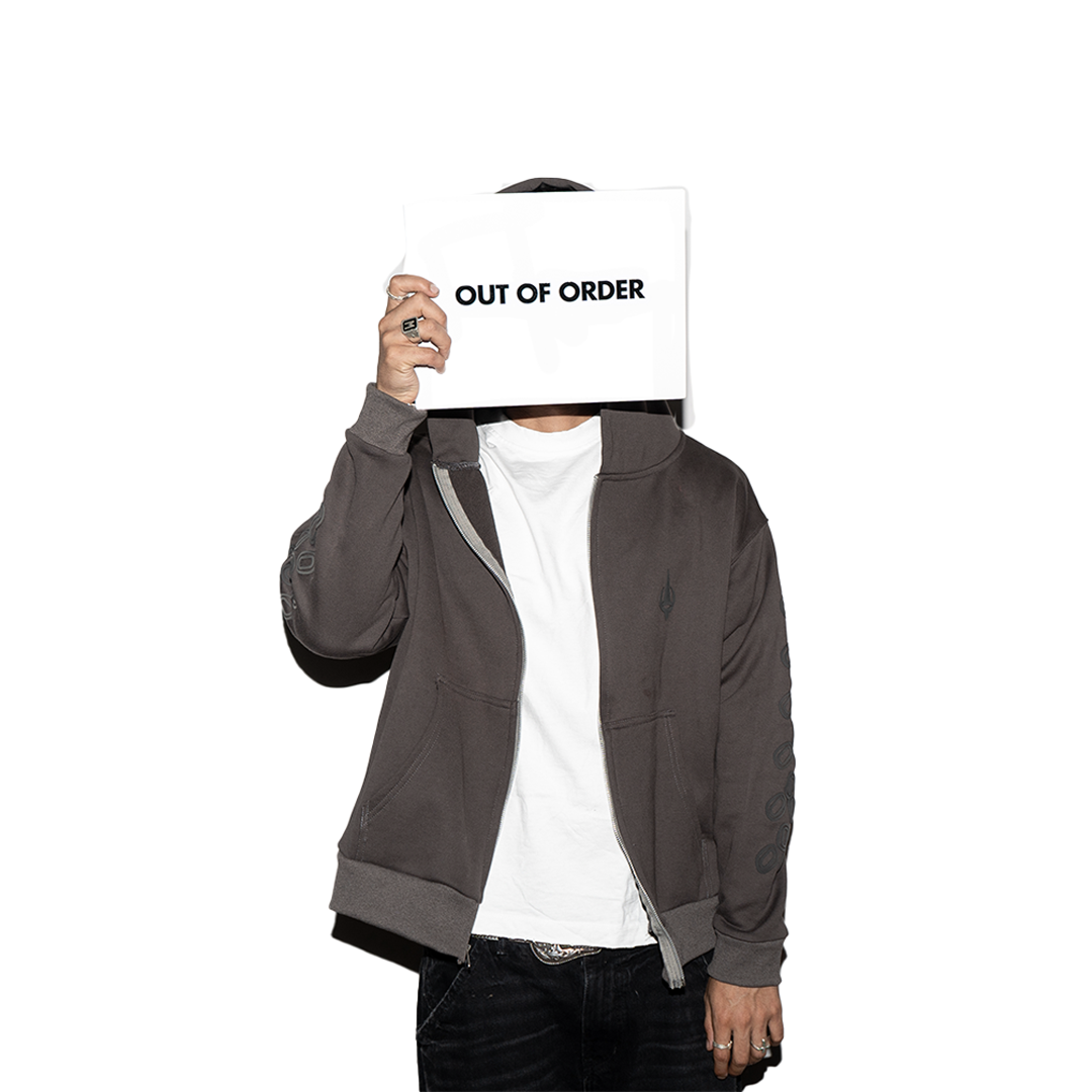 DARK GRAY ZIP-UP HOODIE