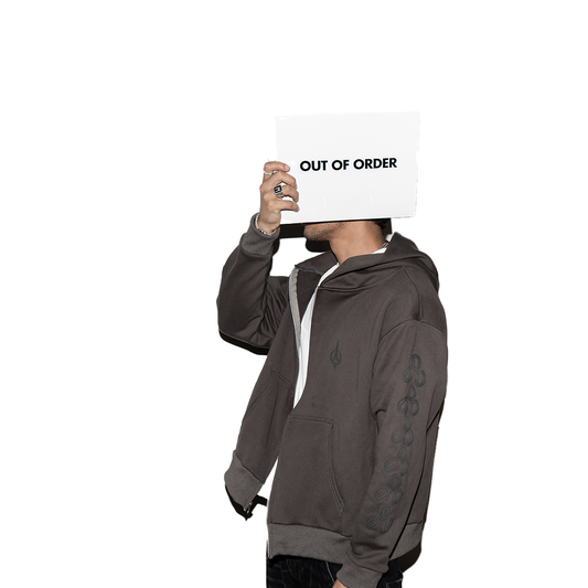 DARK GRAY ZIP-UP HOODIE